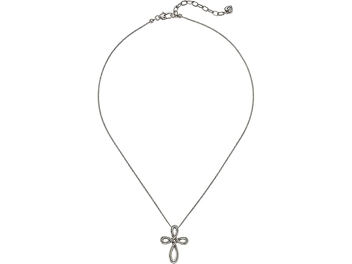 (取寄) ブライトン レディース インターロック ピティート クロス ネックレス Brighton women Brighton Interlok Petite Cross Necklace Silver