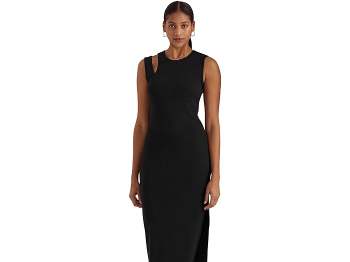 () [ t[ fB[X Rbguh X[uX ~fB hX LAUREN Ralph Lauren women LAUREN Ralph Lauren Cotton-Blend Sleeveless Midi Dress Black