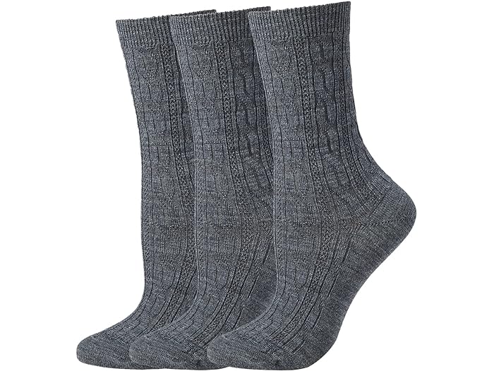 () X}[gE[ fB[X GufC P[u N[ \bNX 3-pbN Smartwool women Smartwool Everyday Cable Crew Socks 3-Pack Medium Gray