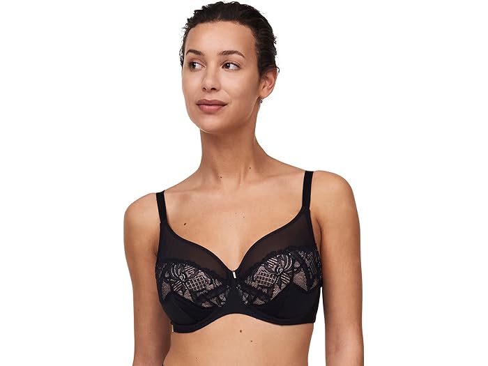 (取寄) シャンテル レディース オランジェリー ドリーム フル カバレッジ アンダーワイヤー ブラ Chantelle women Chantelle Orangerie Dream Full Coverage Underwire Bra Black