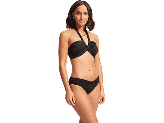 (取寄) シーフォリー レディース コレクティブ ツイスト バンド ヒップスター Seafolly women Collective Twist Band Hipster Black
