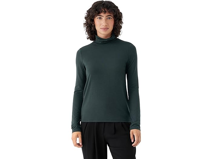 () AC[ tBbV[ fB[X XN` lbN gbv Eileen Fisher women Eileen Fisher Scrunch Neck Top Ivy