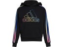 (取寄) アディダス キッズ ガールズ マルチ 3ストライプ フリース フーデット プルオーバー (ビッグ キッズ) adidas Kids girls adidas Kids Multi 3-Stripes Fleece Hooded Pullover (Big Kids) Black Multi