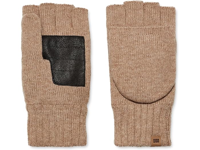 取寄 アグ メンズ ニット フリップ ミトン ウィズ リサイクル マイクロファー ライニング UGG men UGG Knit Flip Mitten with Recycled Microfur Lining Camel