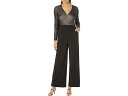 (取寄) カルバンクライン レディース シークイン ボディス ジャンプスーツ ウィズ ロング スリーブ Calvin Klein women Calvin Klein Sequin Bodice Jumpsuit with Long Sleeves Black/Black