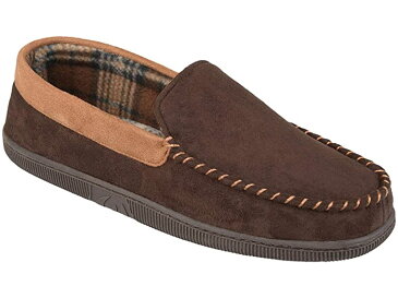 (取寄) バンス メンズ スレイター モカシン スリッパ Vance Co. men Slater Moccasin Slipper Brown Faux Suede