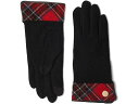 () [ t[ fB[X p^[ Jt O[u EBY Xibv LAUREN Ralph Lauren women LAUREN Ralph Lauren Pattern Cuff Glove with Snap Black/Red