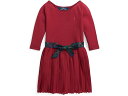 (取寄) ラルフローレン キッズ ガールズ プリーツ ストレッチ ジャージ ドレス (トドラー/リトル キッズ) Polo Ralph Lauren Kids girls Polo Ralph Lauren Kids Pleated Stretch Jersey Dress (Toddler/Little kids) Holiday Red