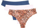 (取寄) ハンキー パンキー レディース プレイストレッチ プリント ナチュラル トング 3-パック Hanky Panky women Hanky Panky PlayStretch Print Natural Thong 3-Pack Bateau Blue/Wild Spots/Meadowsweet