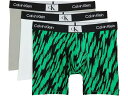 () JoNC A_[EFA Y 1996 Rbg {NT[ u[t 3-pbN Calvin Klein Underwear men Calvin Klein Underwear 1996 Cotton Boxer Brief 3-Pack White/Authentic Grey/Tiger Print/Island Green