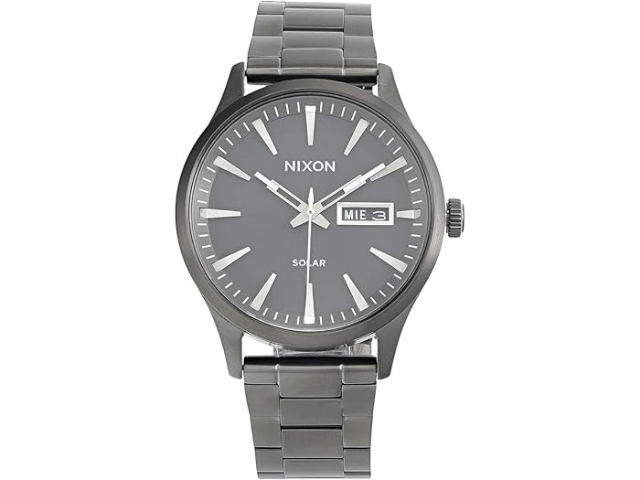 ニクソン 腕時計（メンズ） (取寄) ニクソン メンズ セントリー ソーラー ステインレス スティール Nixon men Nixon Sentry Solar Stainless Steel Gunmetal