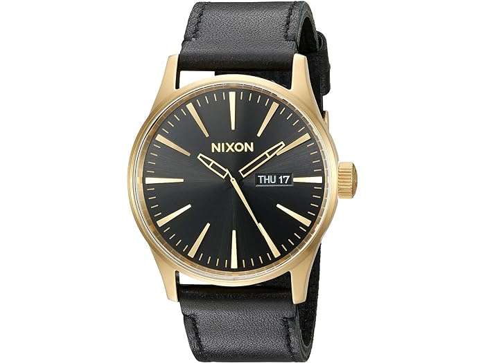 ニクソン 腕時計（メンズ） (取寄) ニクソン メンズ セントリー レザー Nixon men Nixon Sentry Leather Gold/Black