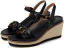 (取寄) コールハーン レディース クラウドフィール エスパドリーユ リンク ウェッジ 75 ウム Cole Haan women Cole Haan Cloudfeel Espadrille Link Wedge 75 mm Black Leather