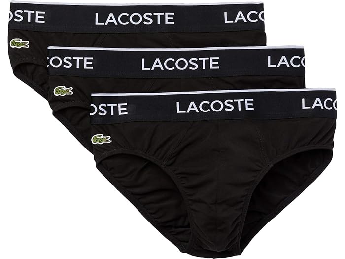 (取寄) ラコステ メンズ ブリーフ 3-パック カジュアル クラシック Lacoste men Lacoste Briefs 3-Pack Casual Classic Black