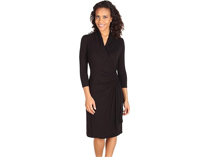 (取寄) カレンケーン レディース カスケード ラップ ドレス Karen Kane women Karen Kane Cascade Wrap Dress Black