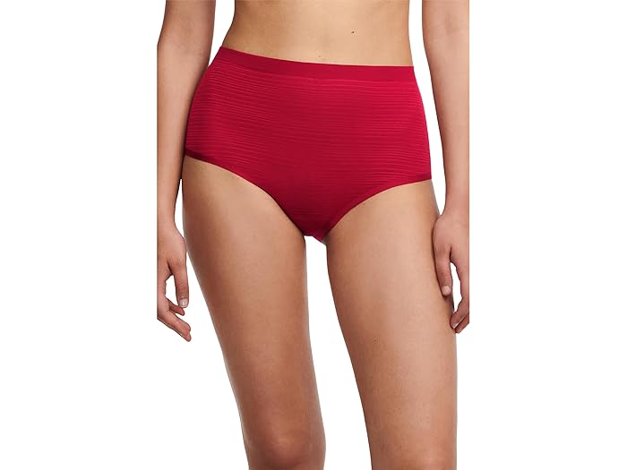 () Ve fB[X \tg Xgb` XgCv nCEFXg u[t Chantelle women Chantelle Soft Stretch Stripes High-Waist Brief Passion Red