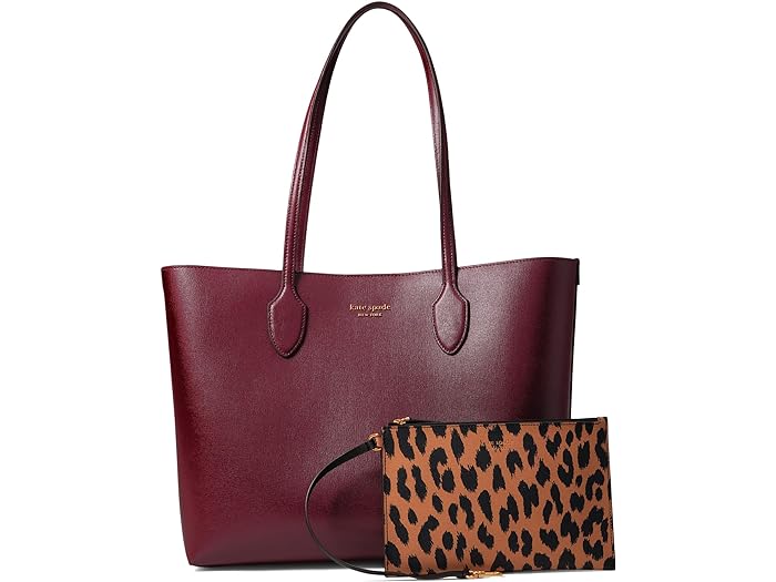 () ȥڡ ǥ ֥꡼  쥪ѡ ƥꥢ ݥå ץƥå 顼 ȡ Kate Spade New York women Kate Spade New York Bleecker Modern Leopard Interior Pop Printed Large Tote Cordovan