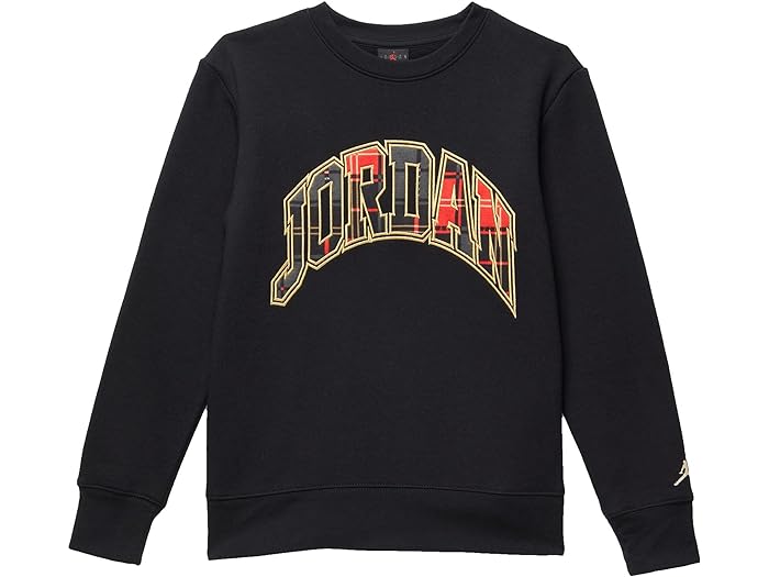 (取寄) ジョーダンキッズ ボーイズ エッセンシャル プレイド クルー スウェットシャツ (ビッグ キッズ) Jordan Kids boys Jordan Kids Essentials Plaid Crew Sweatshirt (Big Kids) Black