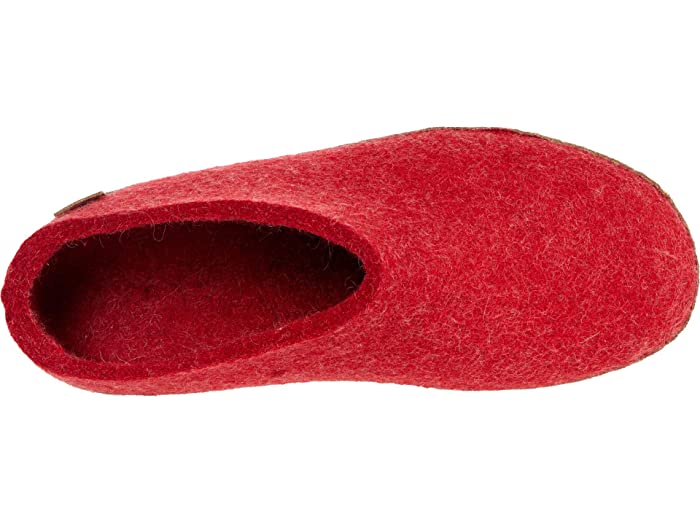 (取寄) グレーラップ ウール スリップ-オン レザー Glerups Wool Slip-On Leather Outsole Red