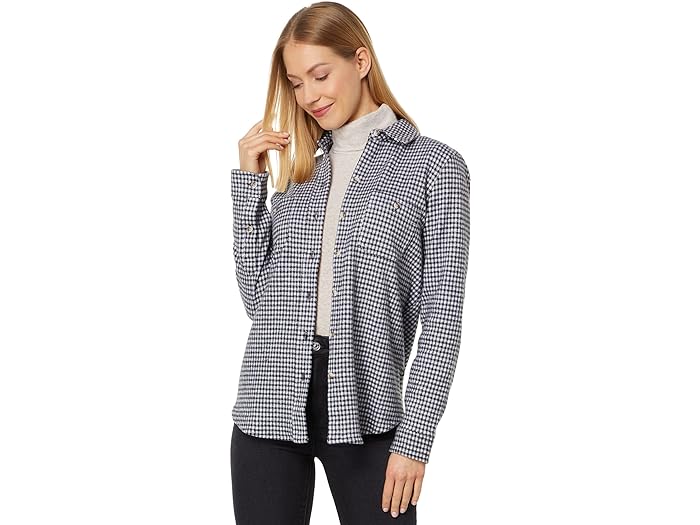 () t@eB fB[X WFh Z[^[ Vc Faherty women Faherty Legend Sweater Shirt White/Black Gingham