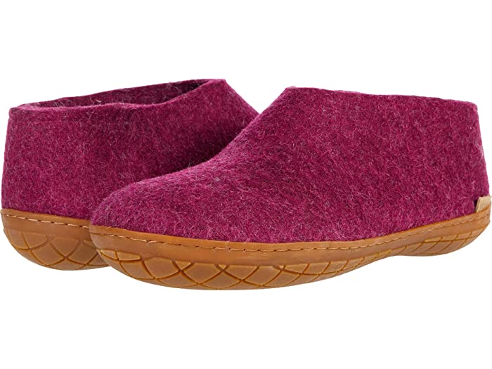 (取寄) グレーラップ ウール シューズ ラバー アウトソール Glerups Wool Shoe Rubber Outsole Cranberry/Honey Rubber