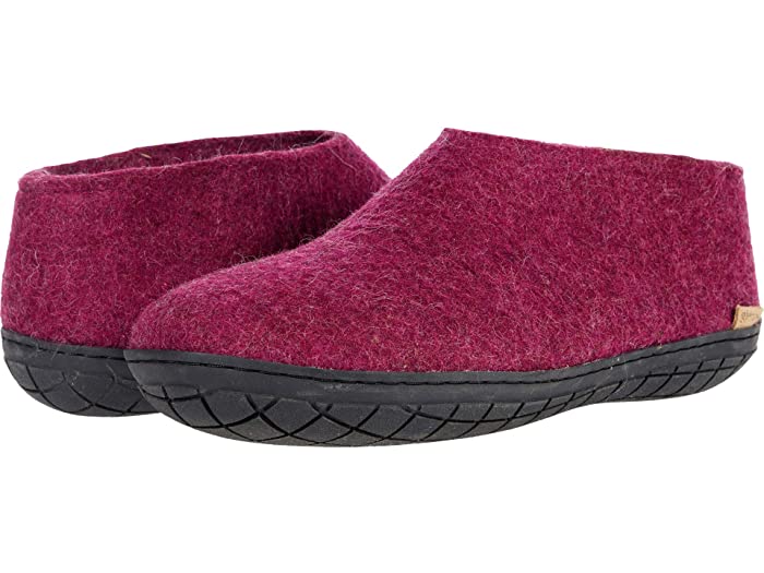 () O[bv E[ V[Y o[ AEg\[ Glerups Wool Shoe Rubber Outsole Cranberry/Black Rubber