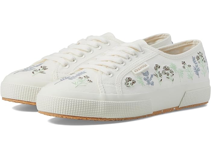 (取寄) スペルガ レディース 2750 オーガニック フラワー エンブロイダリー Superga women Superga 2750 Organic Flowers Embroidery White Avorio/Green/Chocolate