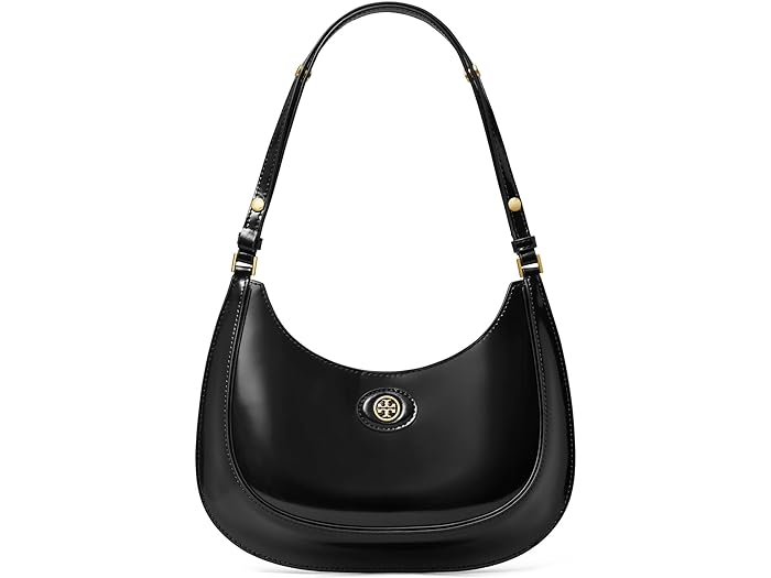 (取寄) トリーバーチ レディース ロビンソン スパッツォラート コンバーチブル クレセント バッグ Tory Burch women Tory Burch Robinson Spazzolato Convertible Crescent Bag Black