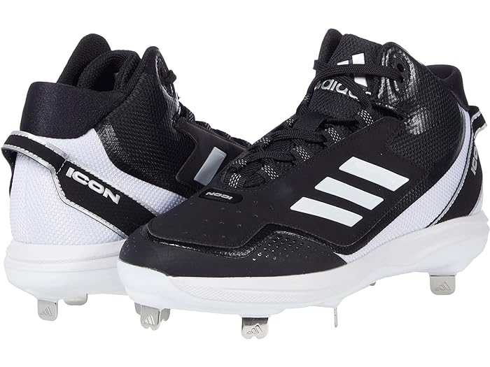取寄 アディダス メンズ アイコン 7 ミッド ベースボール クリーツ adidas men adidas Icon 7 Mid Baseball Cleats Black/White/Silver Metallic