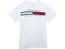 (取寄) トミーヒルフィガー キッズ ボーイズ シグニチャー フロッグ ティー (ビッグ キッズ) Tommy Hilfiger Kids boys Tommy Hilfiger Kids Signature Flag Tee (Big Kids) 100 White