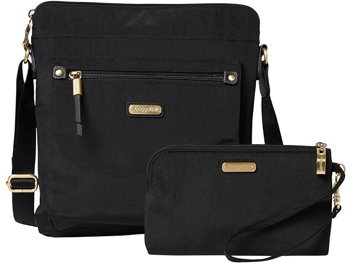 () obK[j fB[X S[ obO EBY Rfid tH Xbg Baggallini women Baggallini Go Bagg with RFID Phone Wristlet Black/Gold Hardware