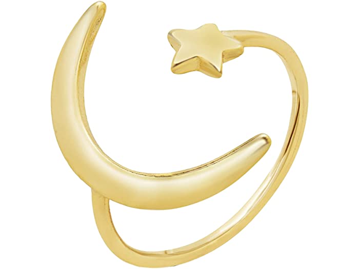 (取寄) スターリング フォーエバー レディース スターリング シルバー クレセント ムーン オープン リング Sterling Forever women Sterling Silver Crescent Moon Open Ring Gold