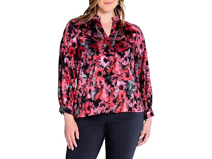 () jbN][ fB[X vX TCY OEO K[f gbv NIC+ZOE women NIC+ZOE Plus Size Glowing Garden Top Pink Multi