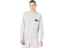 (取寄) ラコステ メンズ ロング スリーブ ビッグ クロコ ラウンジウェア スウェットシャツ Lacoste men Lacoste Long Sleeve Big Croc Lacoste Loungewear Sweatshirt Silver Chine/Green