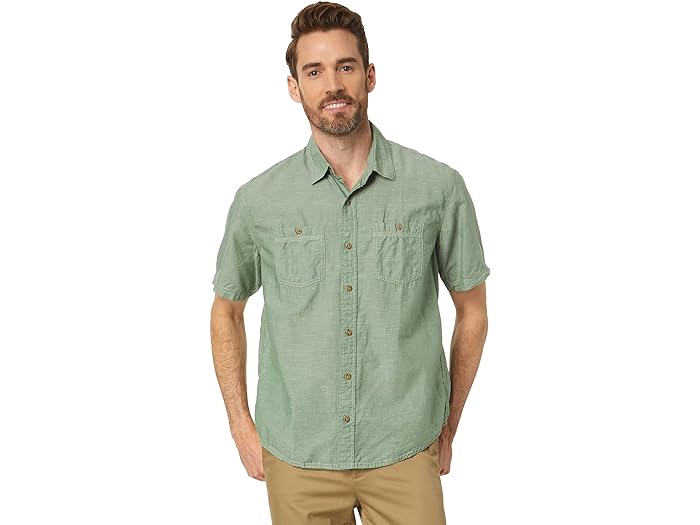 (取寄) エルエルビーン メンズ ラギッド リネン ショート スリーブ シャツ トラディショナル フィット L.L.Bean men L.L.Bean Rugged Linen Short Sleeve Shirt Traditional Fit Light Everglade