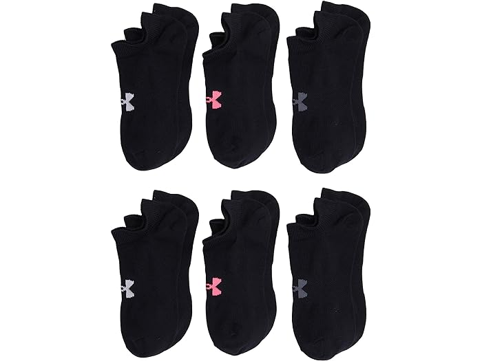 () ޡ 륺 å󥷥 2.0 Ρ 硼 å 6-ڥ (ȥ å/ӥå å) Under Armour girls Under Armour Essential 2.0 No Show Socks 6-Pair (Little Kid/Big Kid) Black/Cerise