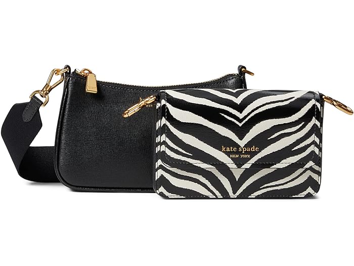 () PCgXy[h fB[X K [u vg _u Abv NX{fB Kate Spade New York women Kate Spade New York Morgan Zebra Print Double Up Crossbody Black Multi