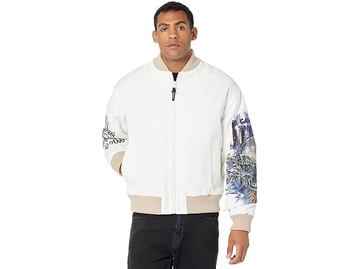 () 㥹   ѥåƥå ʥ ܥС 㥱å Just Cavalli men Just Cavalli Padded Nylon Bomber Jacket White