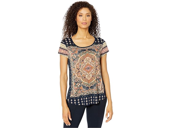 () bL[uh fB[X p[W J[ybg TVc Lucky Brand women Lucky Brand Persian Carpet Tee Navy Multi