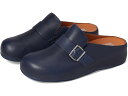 (取寄) フィットフロップ レディース シュブ バックル-ストラップ レザー クロッグス FitFlop women FitFlop Shuv Buckle-Strap Leather Clogs Midnight Navy