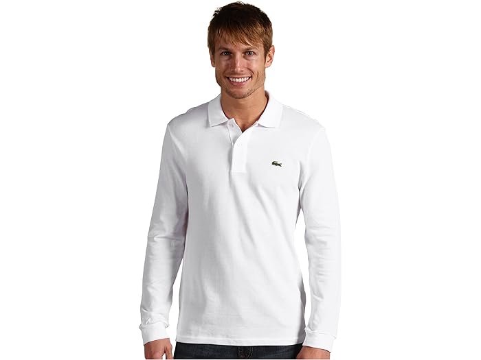 (取寄) ラコステ メンズ ロング スリーブ クラシック ピケ ポロ シャツ Lacoste men Lacoste Long Sleeve Classic Pique Polo Shirt White