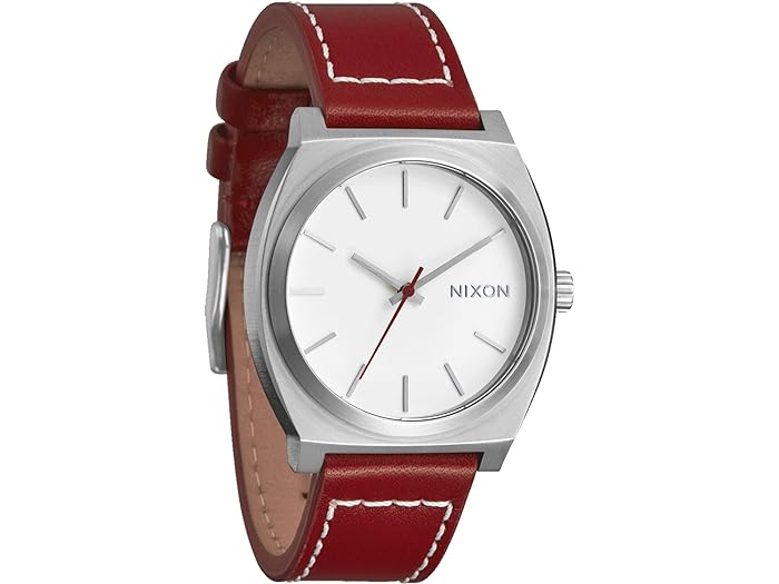 ニクソン 腕時計（メンズ） (取寄) ニクソン メンズ タイム テラー レザー Nixon men Nixon Time Teller Leather Silver/Egret/Cranberry