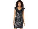 (取寄) ベベ レディース フォー レザー ラッフル ラップ ドレス Bebe women Bebe Faux Leather Ruffle Wrap Dress Black