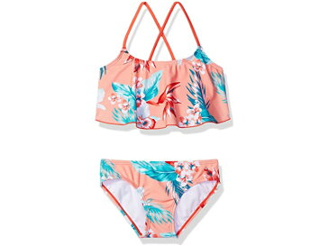 (取寄) カヌ サーフ ガールズ ガールズ アラニア フリル ビキニ ビーチ スポーツ 2 ピース スイムスーツ Kanu Surf girls Girls Alania Flounce Bikini Beach Sport 2 Piece Swimsuit Alania Floral Coral