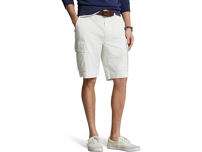 (取寄) ラルフローレン メンズ 10.5-インチ リラックスド-フィット フィット ツイル カーゴ ショーツ Polo Ralph Lauren men Polo Ralph Lauren 10.5-Inch Relaxed Fit Twill Cargo Shorts Deckwash White