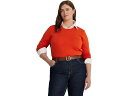 () [ t[ fB[X vX-TCY Rbguh Z[^[ LAUREN Ralph Lauren women LAUREN Ralph Lauren Plus-Size Cotton-Blend Sweater Harvest Orange