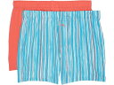 () g~[on} Y 2-pbN jbg {NT[ Tommy Bahama men Tommy Bahama 2-Pack Knit Boxer Coral/Blue Stripe