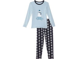 (取寄) キッキー パンツ キッズ ボーイズ ロング スリーブ パジャマ セット (リトル キッズ/ビッグ キッズ) Kickee Pants Kids boys Kickee Pants Kids Long Sleeve Pajama Set (Little Kids/Big Kids) Midnight Tiny Snowman