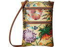 () AkVJ fB[X ~j _u Wbv gx NX{fB 448 Anuschka women Anuschka Mini Double Zip Travel Crossbody 448 Caribbean Garden