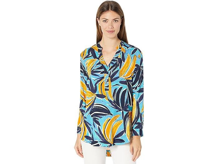 () ˥å ǥ  Хʥ ȥå NIC+ZOE women NIC+ZOE Gone Bananas Top Blue Multi